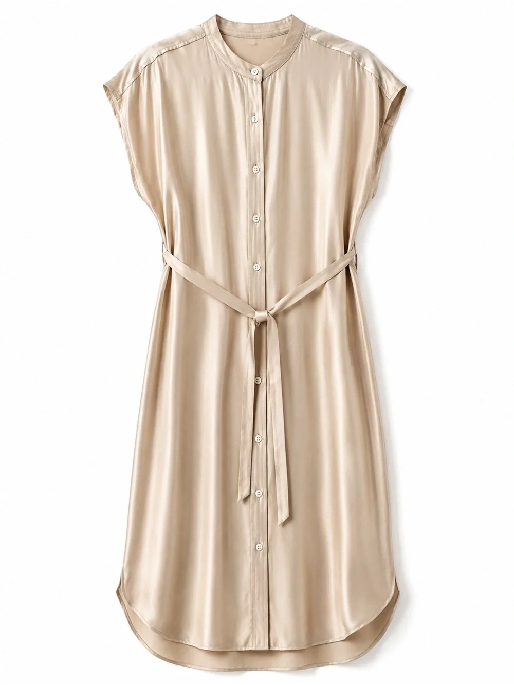 Banana Republic 100% Silk Tie Waist Midi Shirt Dress XS Petite NWT $250 - Picture 1 of 6